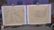 Appraisal: Calligraphic Drawings, ca. 1885