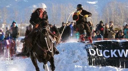 Video thumbnail: PBS NewsHour The ski jump and the rodeo combine for this extreme sport