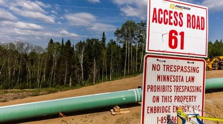Video thumbnail: PBS NewsHour Pipeline battle brews between Indigenous tribes, oil company