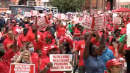 Unions protest hike in cost of health benefits