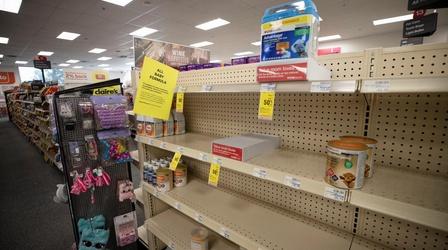 Video thumbnail: PBS NewsHour Parents nationwide struggle with baby formula shortage