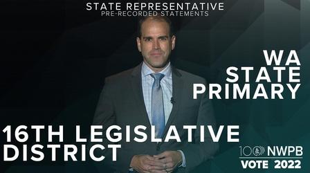 Video thumbnail: NWPB Vote 2022 WA State Rep. | 16th Legislative District (Primary)