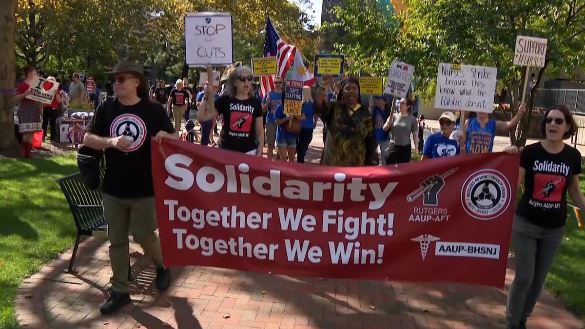 RWJ nurses strike hits 63 day, students and faculty protest NJ