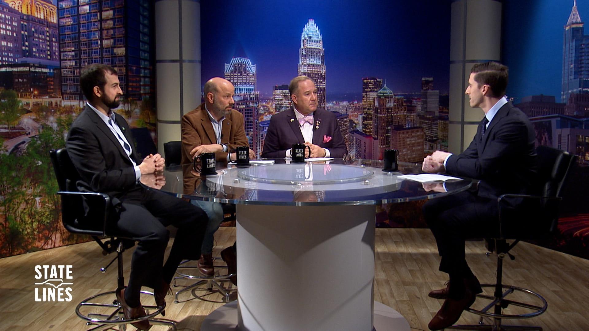 Host of State Lines, Kelly McCullen and panelists.