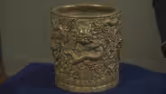 Appraisal: Chinese Cast Bronze Brush Pot, ca. 1900