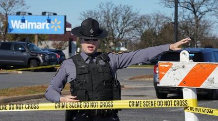 Video thumbnail: PBS NewsHour Six killed when employee opens fire inside Walmart in Va.