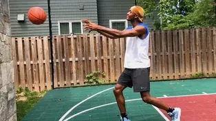 Passing a basketball with Ross