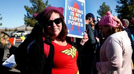 Video thumbnail: PBS NewsHour Women’s March focuses on voters at Las Vegas event