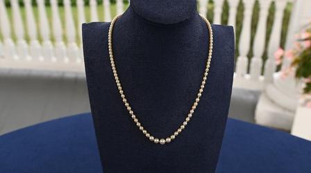 Appraisal: Natural Pearl Necklace with Diamond Clasp