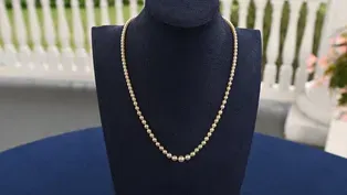 Appraisal: Natural Pearl Necklace with Diamond Clasp