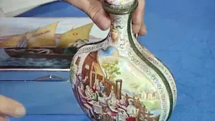Appraisal: Austrian Cigar Box & Enamel Bottle