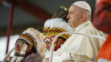 Video thumbnail: PBS NewsHour Pope apologizes for abuse at Indigenous schools in Canada