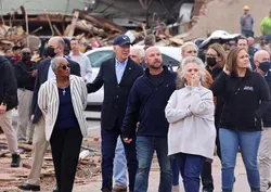 Biden surveys tornado damage in Kentucky