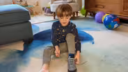 MICAH TIES HIS SHOES!