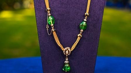 Video thumbnail: Antiques Roadshow Appraisal: Emerald, Diamond & Gold Necklace, ca. 1895