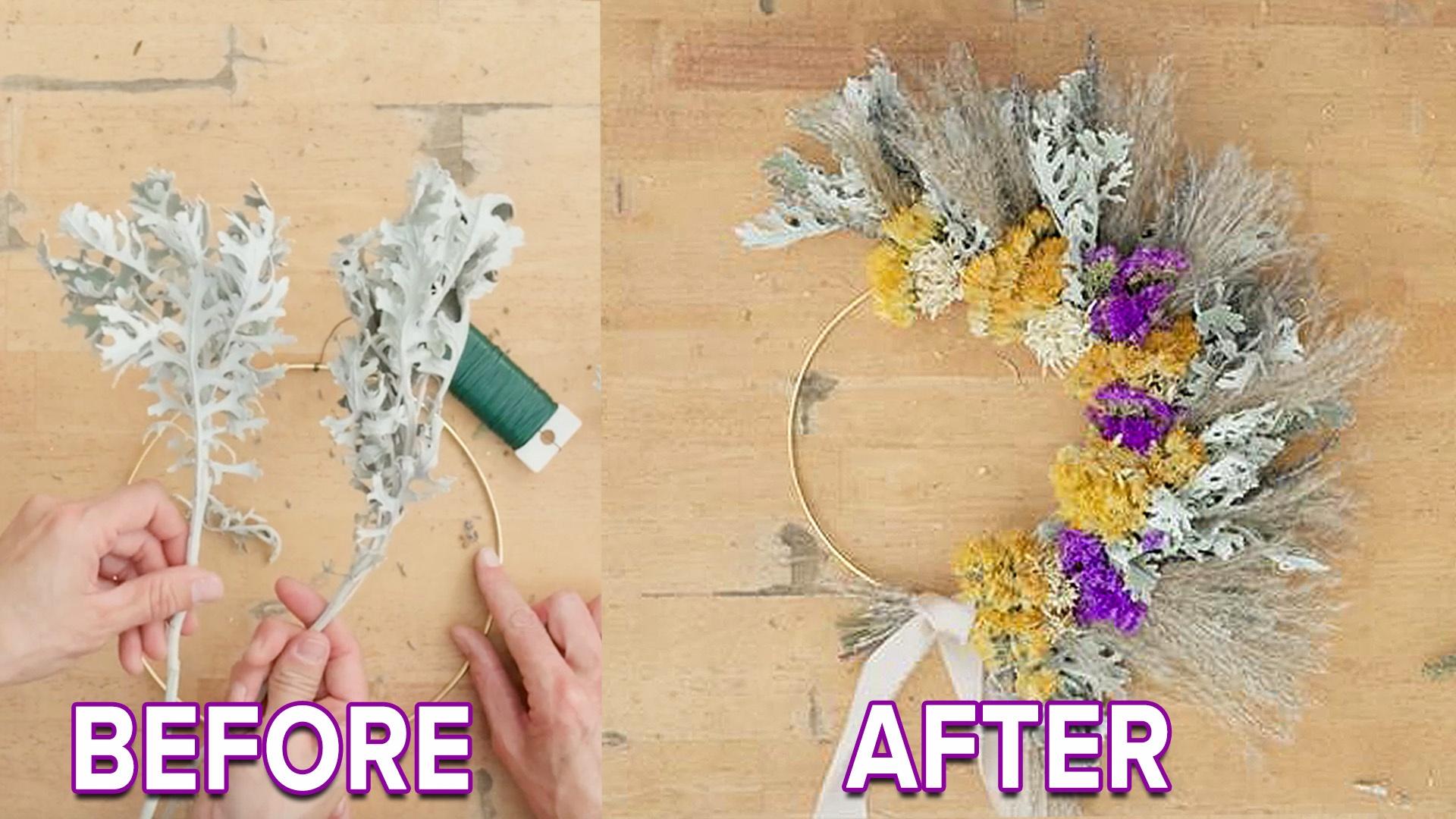 A step-by-step guide to crafting your own unique dried flower wreath.