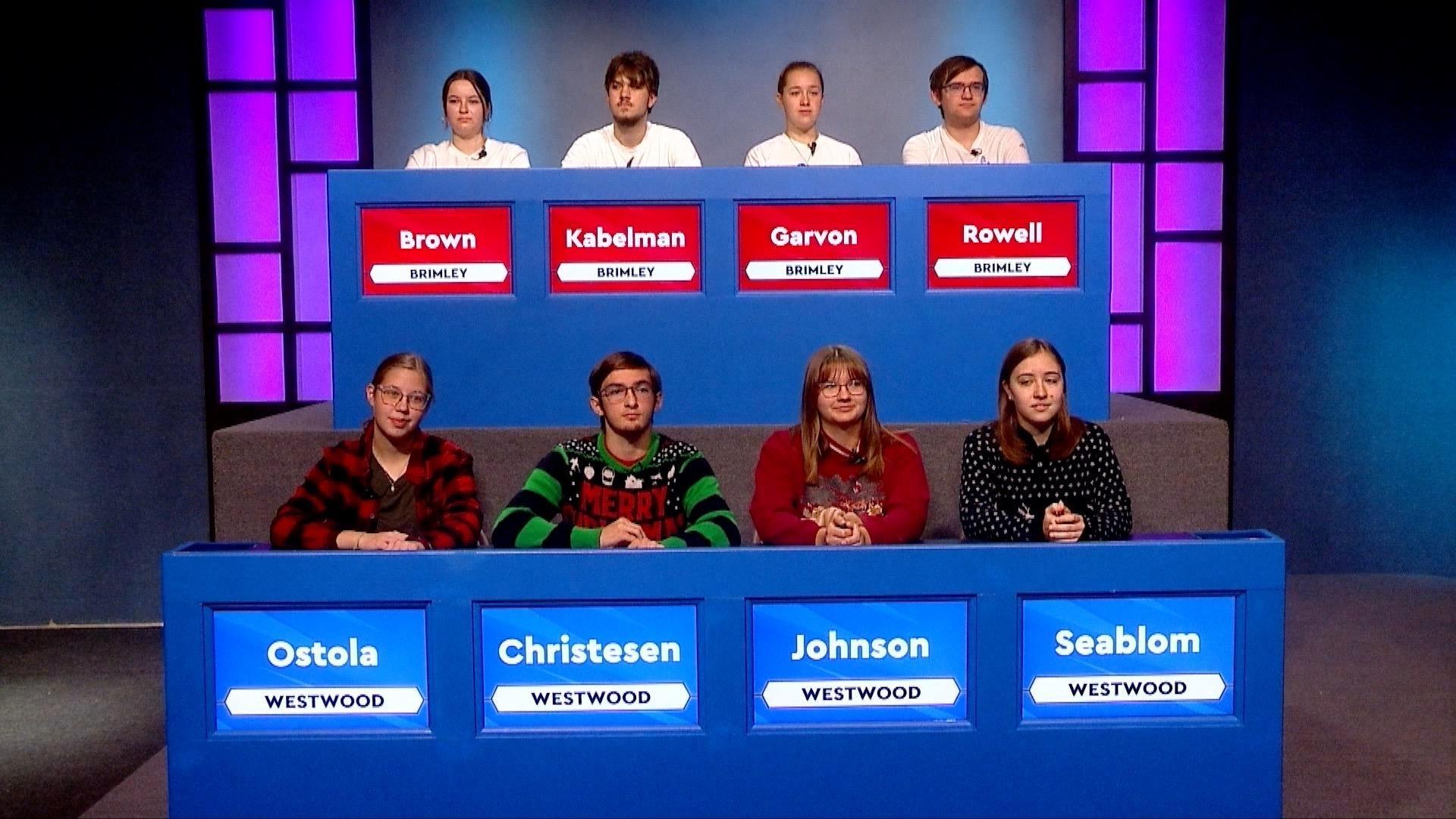 Brimley meets Westwood in this initial round of WNMU-TV's quiz tournament.