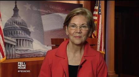 Video thumbnail: PBS NewsHour Warren: CFPB supposed to operate independently from politics