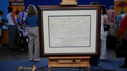 Video thumbnail: Antiques Roadshow Appraisal: Presentation Sword & Lincoln-signed Appointment