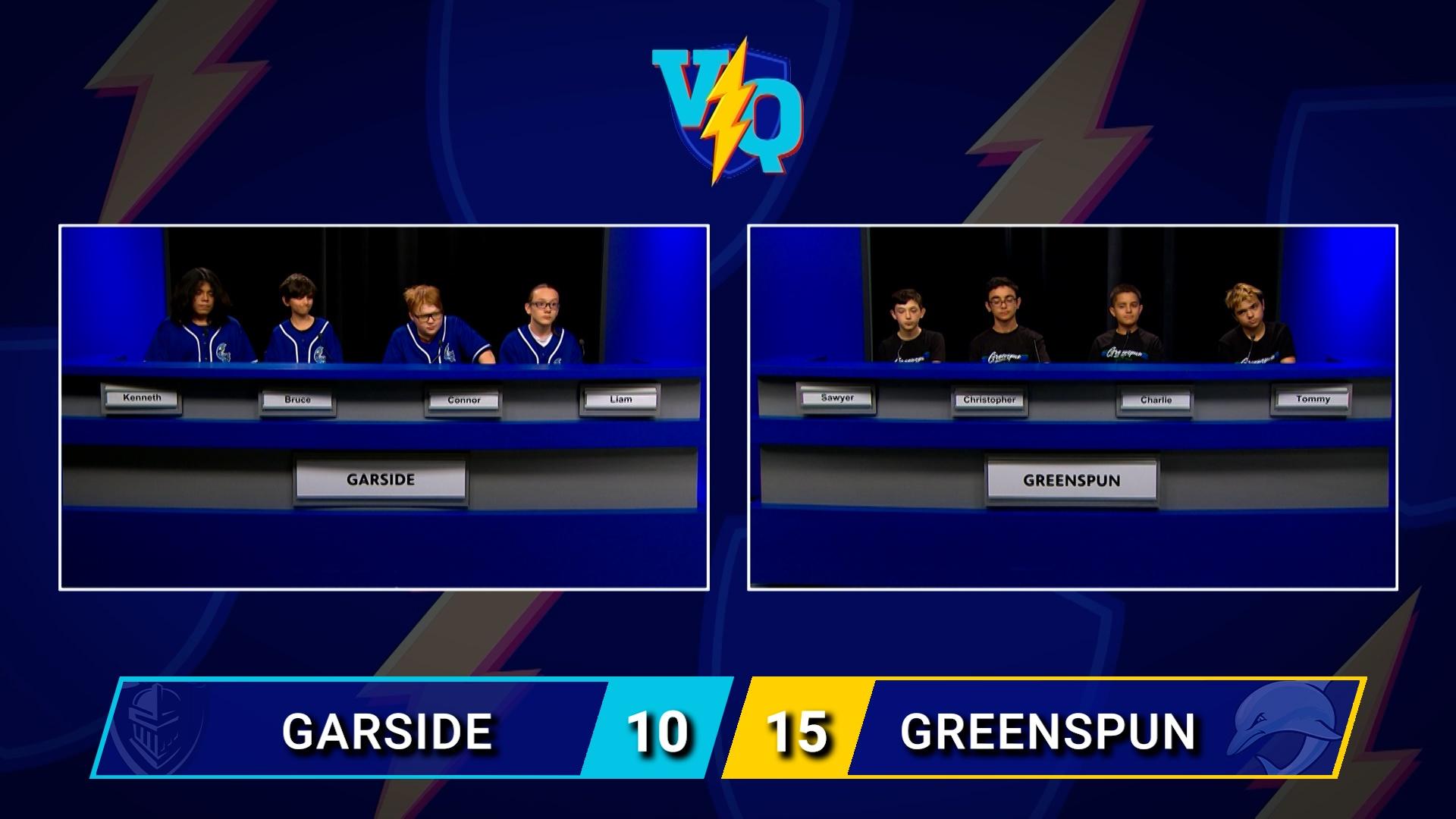 Junior Varsity Quiz continues with Garside Junior High School taking on Greenspun Junior High School