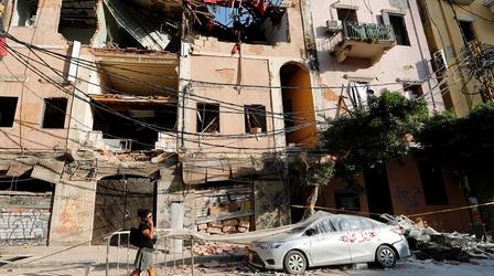 Video thumbnail: PBS NewsHour Blast plunges Beirut into homelessness, healthcare crisis