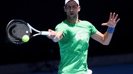 Video thumbnail: PBS NewsHour Djokovic battles with Australia after violating COVID rules