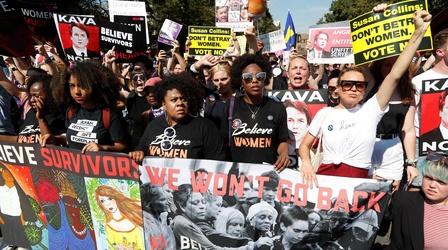 Video thumbnail: PBS NewsHour FBI report on Kavanaugh raises protests by Democrats