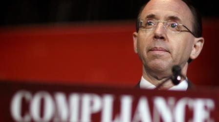 Video thumbnail: PBS NewsHour News Wrap: Sessions defends Rosenstein amid impeachment bid