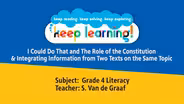 Grade 4 Literacy #13: I Could Do That, Role of Constitution