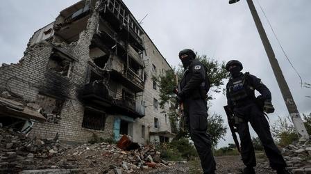 Video thumbnail: PBS NewsHour Small Ukrainian town recounts horrors of Russian occupation
