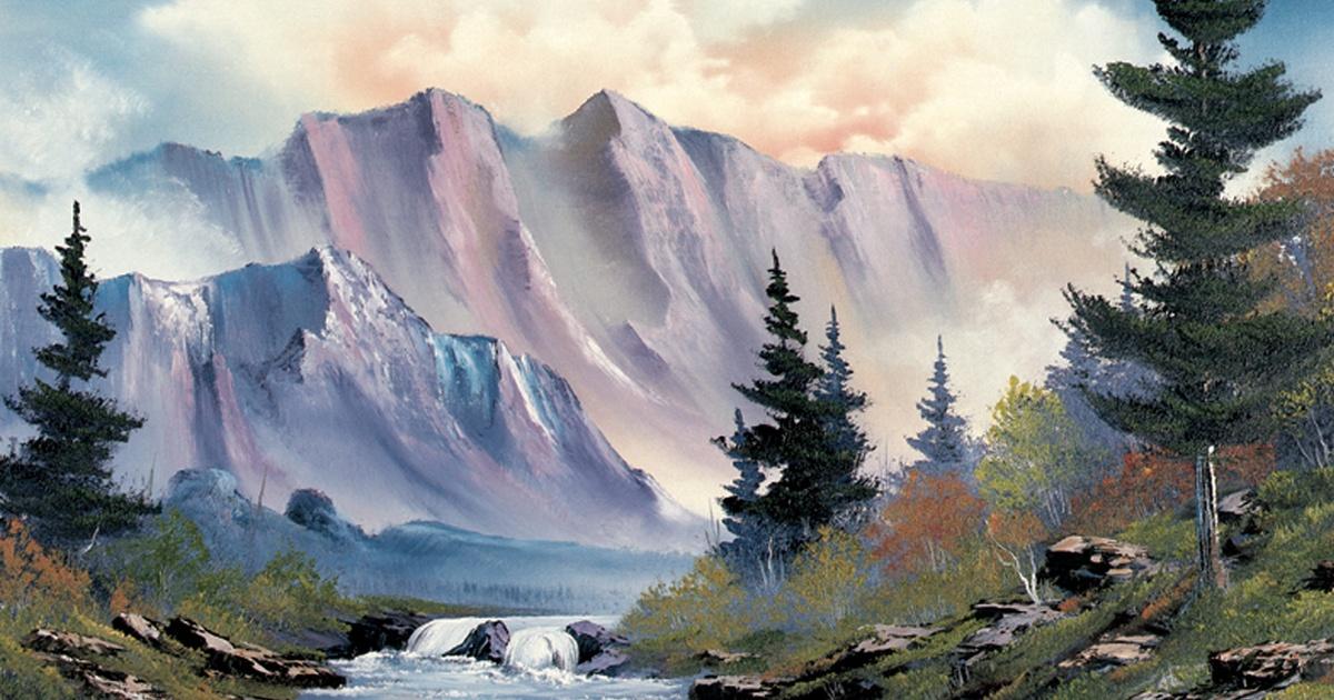 My First Bob Ross PaintingI'm still   Bob ross paintings, Landscape  paintings, Bob ross painting videos