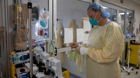 Video thumbnail: PBS NewsHour High hospitalization numbers are putting a strain on nurses
