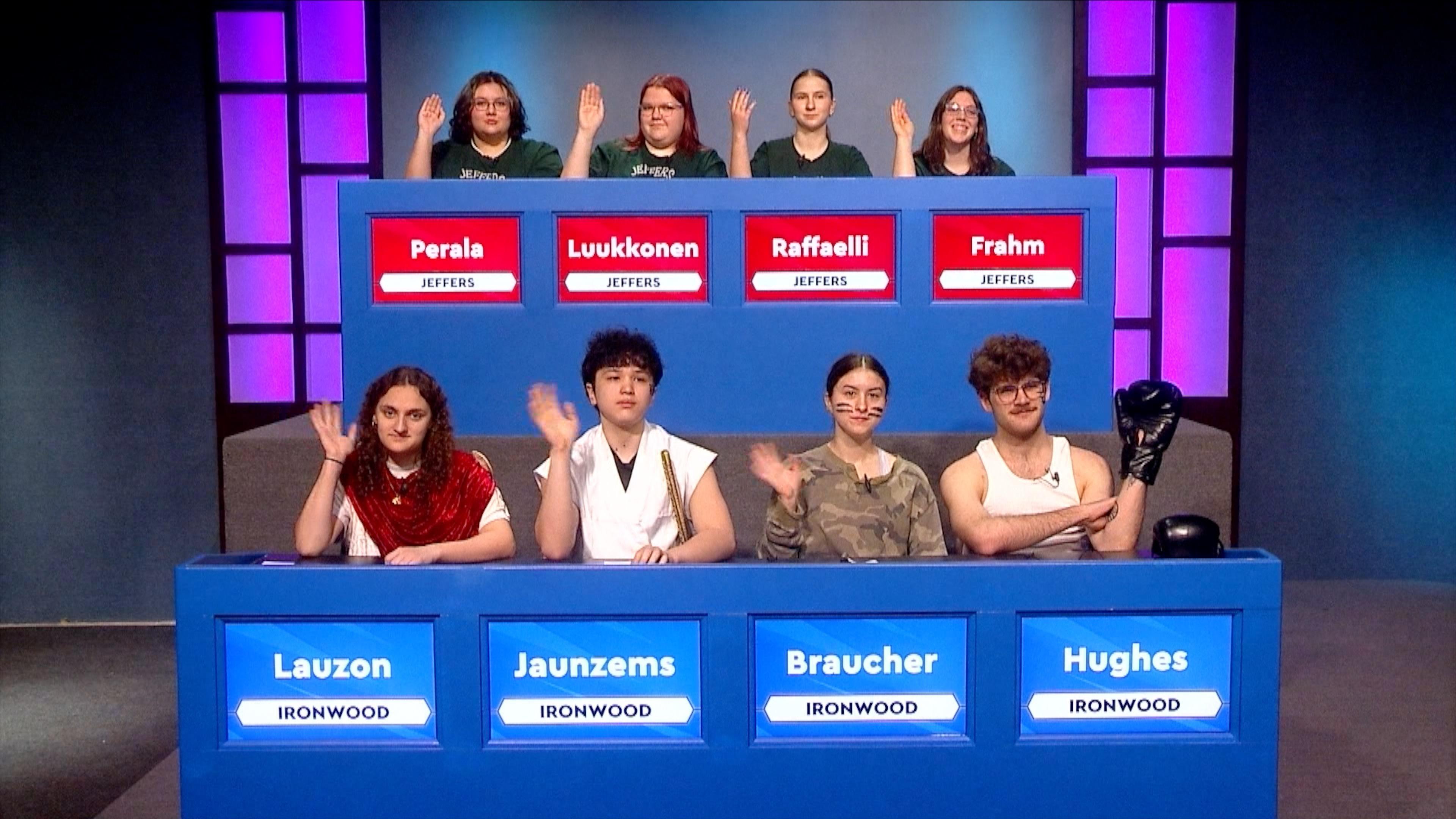 Jeffers meets Ironwood in this quarter-final round of WNMU-TV's quiz tournament.