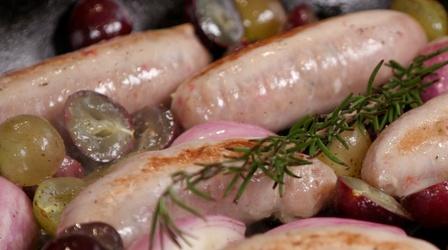 Video thumbnail: The Key Ingredient Roasted Sausages with Muscadines & Shallots | Kitchen Recipe