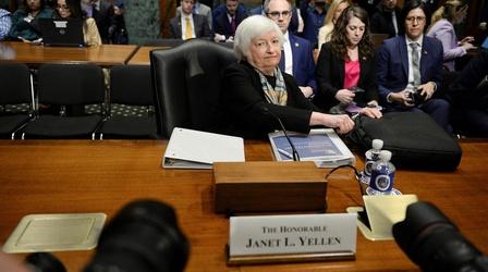 Video thumbnail: PBS NewsHour News Wrap: Yellen dismisses fears more banks may collapse