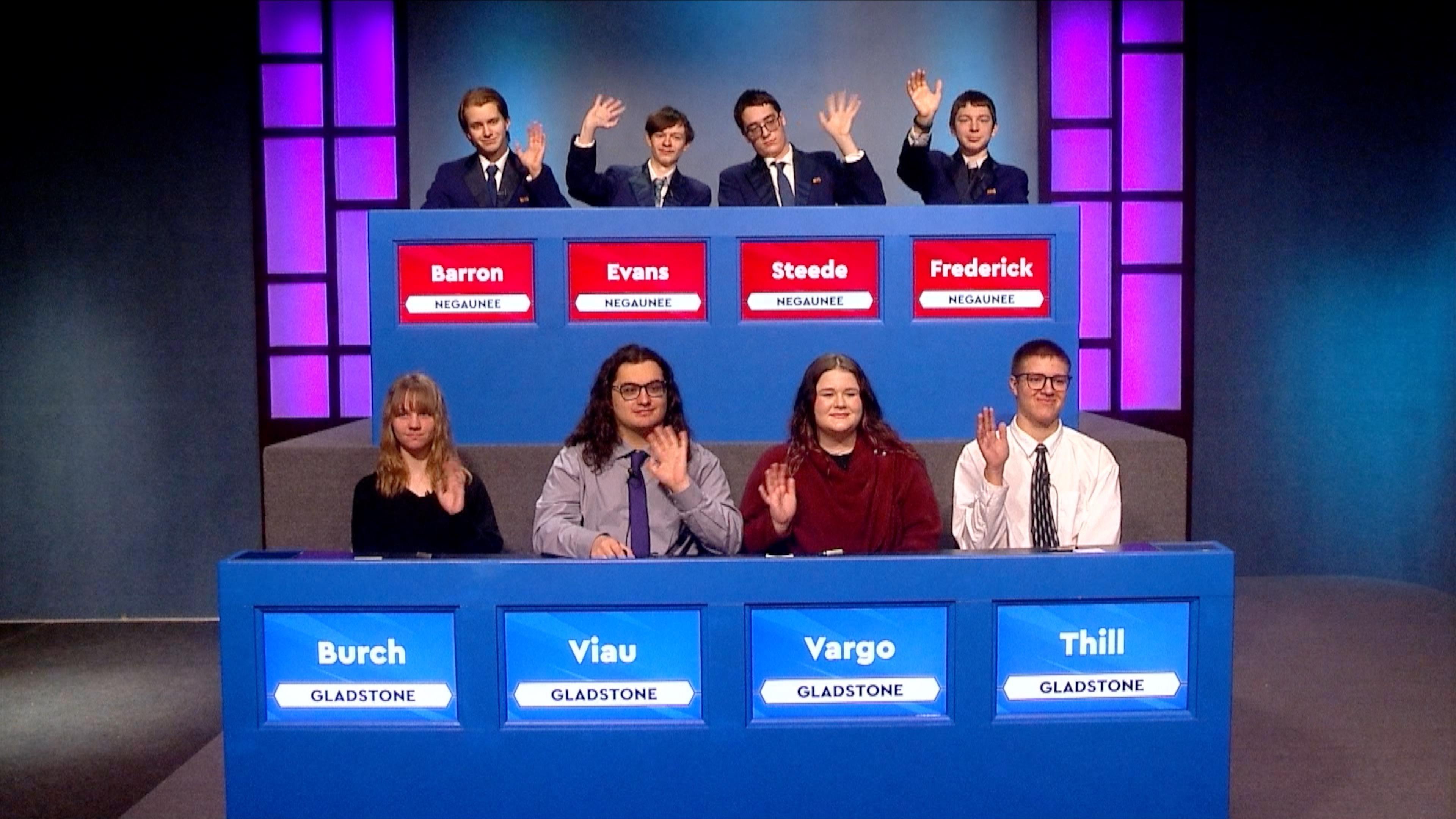 Negaunee meets Gladstone in this quarter-final round of WNMU-TV's quiz tournament.