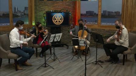Video thumbnail: Evansville Rotary Club Regional Voices: Relief Fund Update; Eykamp String Quartet