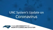 UNC System Update on Coronavirus