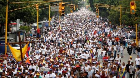 Video thumbnail: PBS NewsHour Venezuelan protesters demand new elections