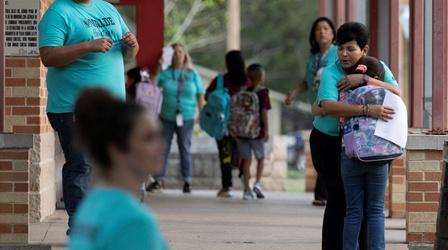 Video thumbnail: PBS NewsHour Classes open in Uvalde for first time since mass shooting