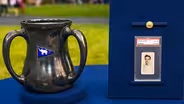 Appraisal: 1911 Philadelphia Athletics Trophy, Card & Pin