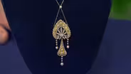 Appraisal: Diamond & Pearl Pendant Necklace, ca. 1915