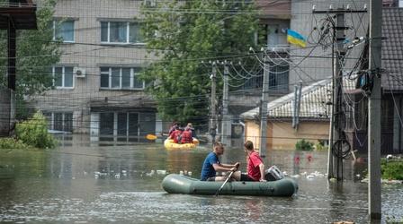 Video thumbnail: PBS NewsHour News Wrap: Ukraine says Russia disrupted dam collapse relief
