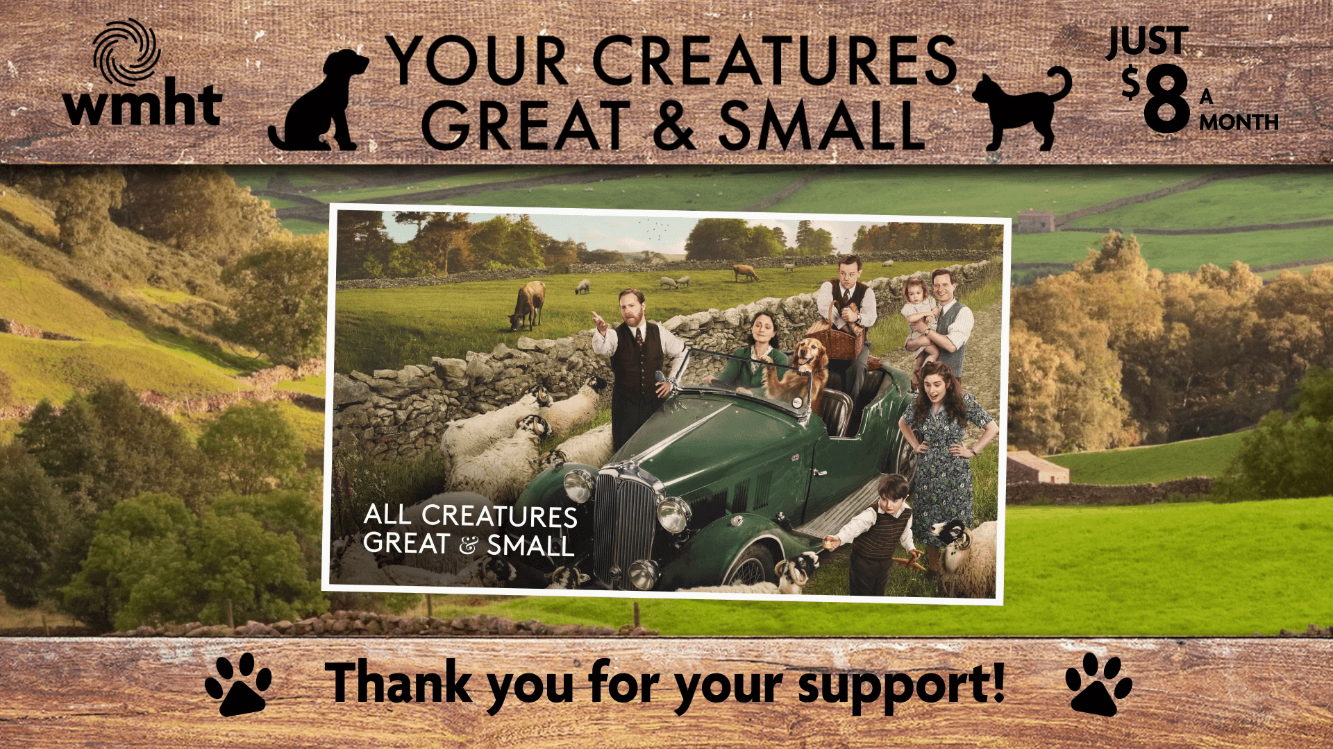Promo for the "Your creatures great and small," soliciting members to send in photos of their pets.