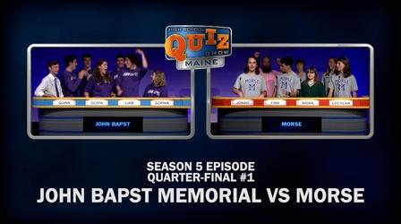 Video thumbnail: High School Quiz Show: Maine John Bapst vs. Morse