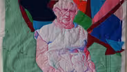 Victoria Findlay Wolfe on her grandmother quilt