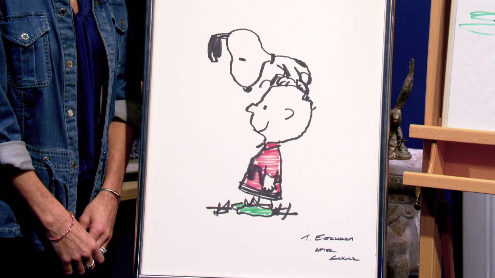 Original Snoopy sketches, Tom Clancy memorabilia, saddle bags, silver pitcher, collectible kitsch.