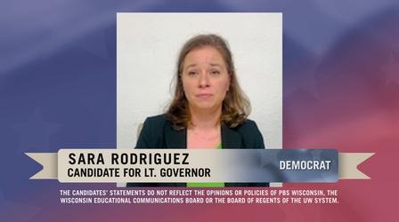 Video thumbnail: PBS Wisconsin Public Affairs 2022 Candidate Statement: Sara Rodriguez