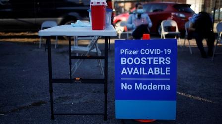 Video thumbnail: PBS NewsHour News Wrap: Pfizer says its booster protects against omicron