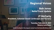 Regional Voices: Relief Fund Update & JT McCarty, Colonial